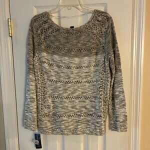 International Concepts Women's NWT $79 Gray Heather Loose Knit Sweater Size XL